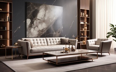 Modern luxury living room interior with sofa and coffee table