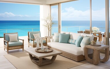 Coastal modern living room design