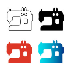 Abstract Sewing Maching Silhouette Illustration