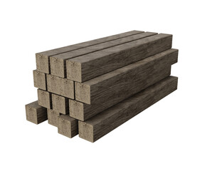 3d rendering thick wooden planks