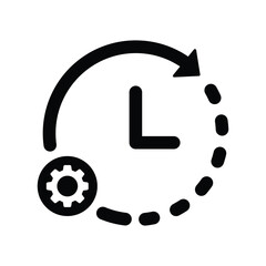 Clock icon with settings sign. Clock icon and customize, setup, manage, process symbol. Vector icon