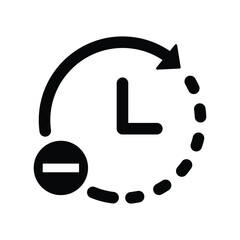 Clock icon. Time reduce icon simple vector iIllustration. Less time concept. Time, reduce, icon, less, vector, clock, watch, accuracy, blog, business, chronometer