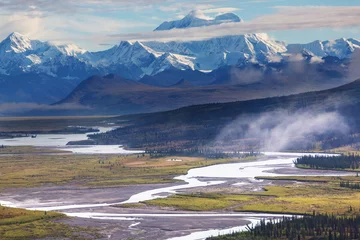 Papier Peint photo autocollant Denali Mountains in Alaska