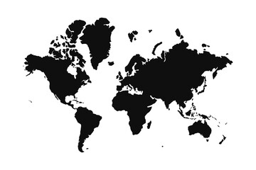 Abstract Silhouette World Simple Map