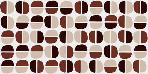Coffee halves. Pattern for coffee house, catering establishments. For print, background, wallpaper, seamless surface.