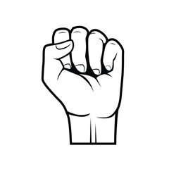 hand clenched logo element, hand clenched logo template, hand clenched logo vector illustration