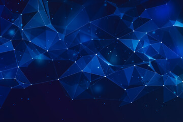 Wireframe background with plexus effect. Futuristic web design blue background.