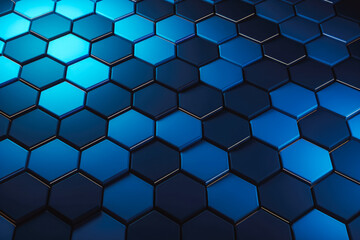 Hexagonal dark blue background texture. 3D hexagonal texture background.