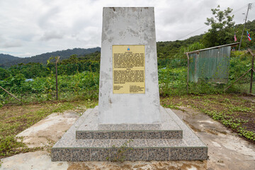 Pagalungan Nabawan, Sabah  Malaysia - August 16 2023: Memorial Monument erected to commemorate...