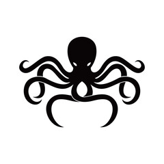 octopus silhouette design. sea animal with tentacle sign and symbol.
