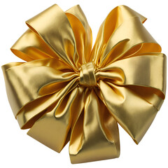 Decorative golden bow isolated on background. Design element for gift