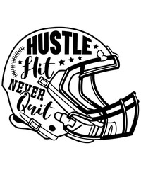 New Hustle hit, never quit , hustle hit helmet, football helmet, football, football mom , football mom shirt design