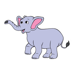 cute cartoon elephant design. adorable big animal mascot.