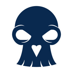 Skull cartoon face illustration