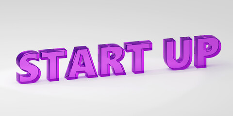 Obraz premium Soft purple glass start up sign Minimal 3D render