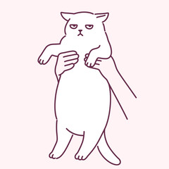 Holding up cat cute drawing