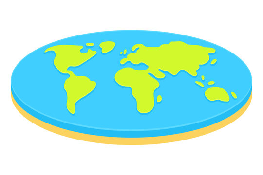 Flat earth concept illustration