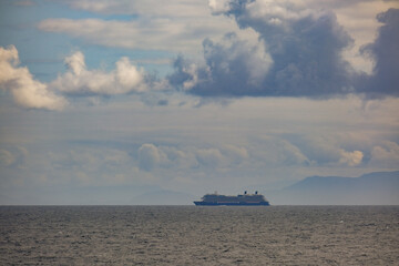 Luxury cruiseship cruise ship liner Eclipse cruising Inside Passage towards Alaska northbound to...
