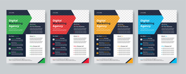 Corporate business flyer template design set, Brochure design, cover modern layout, annual report, poster, flyer in A4 with colorful business proposal, promotion, advertise, publication, cover page. 