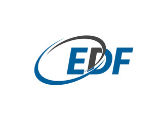 EDF letter creative modern elegant swoosh logo design