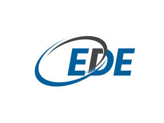 EDE letter creative modern elegant swoosh logo design