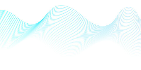 Fototapeta premium Abstract blue wave background Seamless blue wave technology, Vector wave lines flowing dynamic colorful blue isolated on white background for concept technology, digital, communication, science, mus