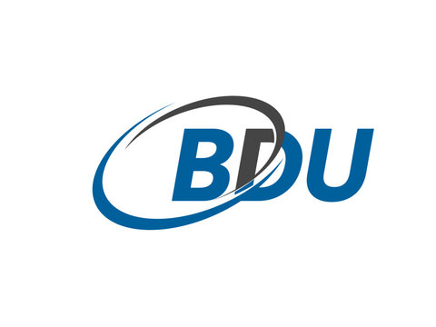 BDU letter creative modern elegant swoosh logo design