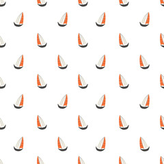 Seamless pattern with sailboat