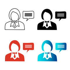 Abstract Woman Discussing Silhouette Illustration