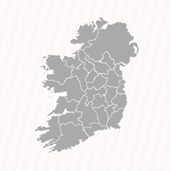 Detailed Map of Ireland With States and Cities