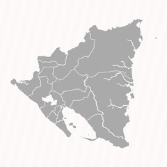Detailed Map of Nicaragua With States and Cities