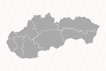Detailed Map of Slovakia With States and Cities