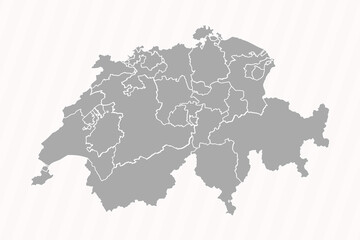 Detailed Map of Switzerland With States and Cities