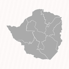 Detailed Map of Zimbabwe With States and Cities