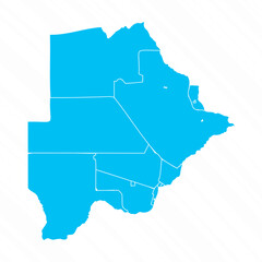 Flat Design Map of Botswana With Details