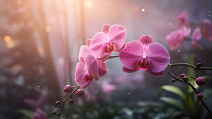 orchid on blurred background, beautiful orchid flower