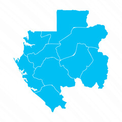 Obraz premium Flat Design Map of Gabon With Details