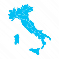 Flat Design Map of Italy With Details