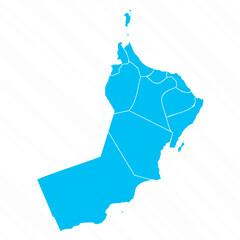 Flat Design Map of Oman With Details