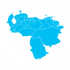 Flat Design Map of Venezuela With Details