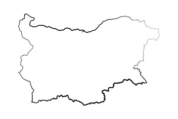 Hand Drawn Lined Bulgaria Simple Map Drawing