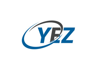 YEZ letter creative modern elegant swoosh logo design