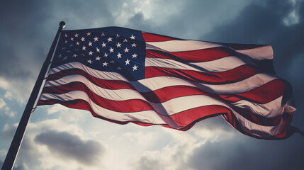 Obraz premium american flag on sky