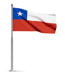 Fototapeta na wymiar Flag of Chile isolated on white background. EPS10 vector