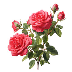 Climbing Rose , Isolated On Transparent, PNG