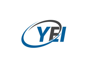 YEI letter creative modern elegant swoosh logo design