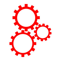 gear wheel icons on white background - stock vector.