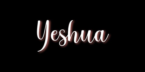 Yeshua name text on dark background
