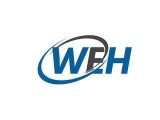 WEH letter creative modern elegant swoosh logo design