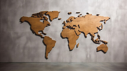 World map made of clay